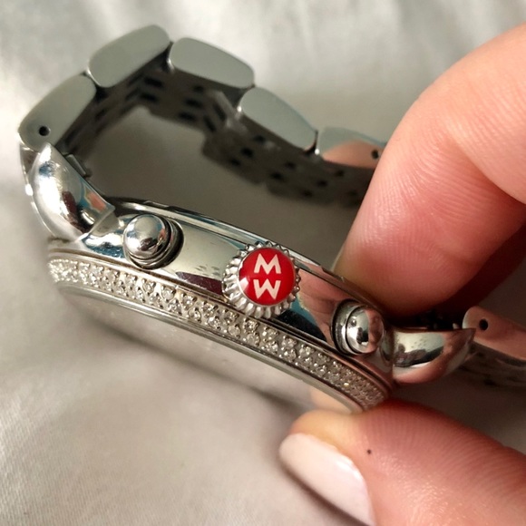 Michele watch - stainless steel with diamonds - Picture 2 of 4